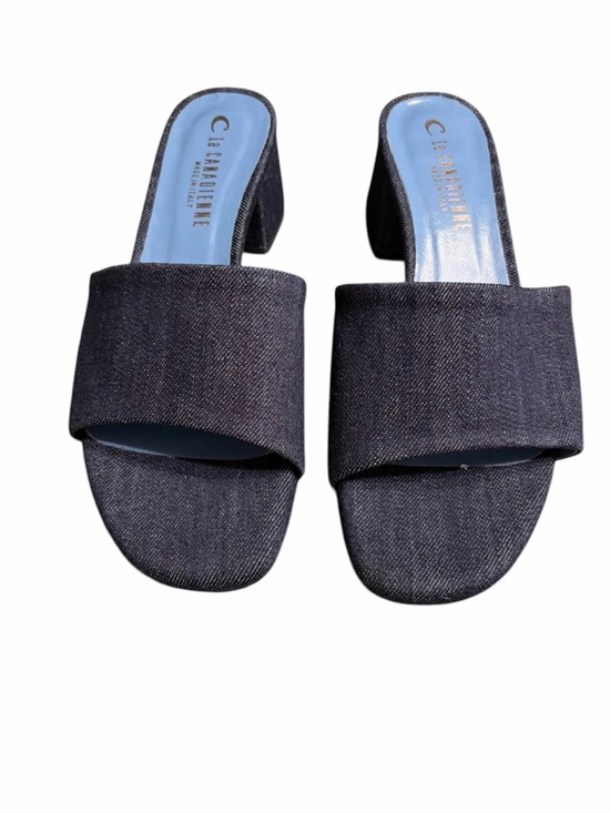 clacanadienne Shoes - Clacanadienne Dark Blue Denim Slide Mules